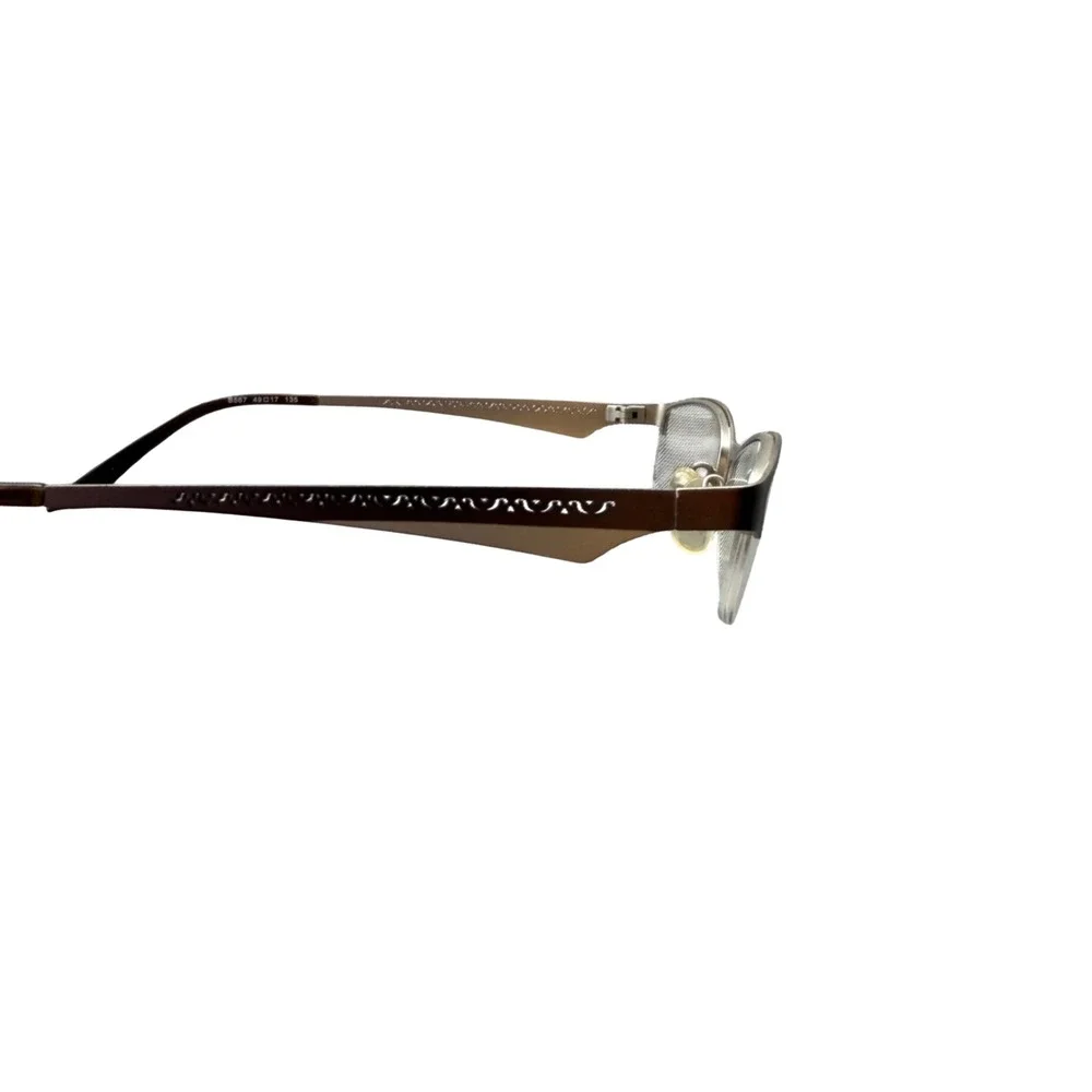 Bellagio Eyeglass Frames Womens 49-17-135 Burgundy Silver B567 Semi-Rimless